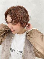 エンドリンク(endlink) ハイライト×オレンジカラー×ショートパーマ