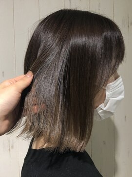 ラ ブランシュ 大宮(La Blanche) マロンベージュかきあげAラインボブ韓国小顔ショートグレージュ