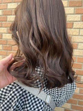 ポルト(porto produced by teatro hair salon) チョコレートカラー　ゆるふわセミロング　20代30代