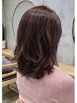 ガーデン オオタカノモリ(garden otakanomori) 韓国ミディブラウンベージュ×前髪ありニュアンスレイヤーカット