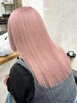 ロア 福岡天神本店(LORE) ダブルカラーミルクティーピンクベージュカラーハイトーンカラー