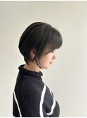 ショートボブ/ショート/オリーブアッシュ/顔まわりカット/