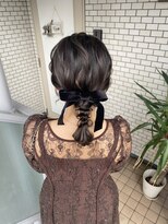 編み下ろし　ボブアレンジ　参列ヘア　イベントヘア