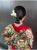 成人式ヘアセット/タイトシニヨン