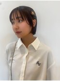 骨格似合わせショートボブ&カシスブラウン