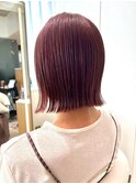 くびれボブ◎ワインレッド/チェリーレッド◎小顔似合わせカット