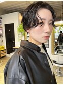 NUDEハンサムショート ウエーブパーマショート 大人ショートボブ