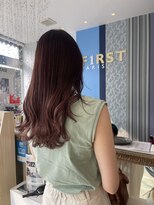 コワファースト 大分(COIFF1RST) ピンクベージュカラーのセミロングヘア