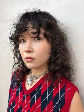癖毛カット癖毛風パーマくるくるパーマハードパーマミディアム