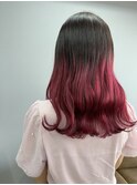 【映える毛先】ルビーレッドグラデーション
