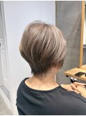 ◇大人40代50代60代ショートボブ丸みショート白髪ぼかし