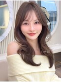 2wayバング 韓国前髪 シースルー ミディアム レイヤー　顔周り