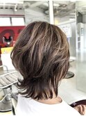 大人くびれレイヤーボブ×ハイライト