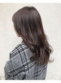 マロンブラウン_マロンベージュ Aラインボブ かきあげ