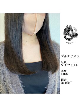 エクステンション キュー(extension Q) プルエクステ/ダイヤモンド毛質52cm(長さおへそ位)100本28,000円