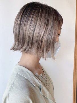 モリオフロムロンドン 原宿本店(morio from London) 【morio原宿】外ハネボブ　バレイヤージュ　グラデーション