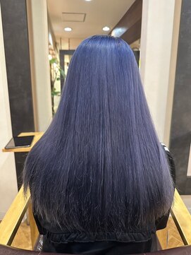ビー オン ディー ヘア 池袋(BonD hair) サラサラネイビーブルー【池袋/髪質改善/ハイライト】