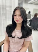 韓国くびれロング レイヤーオルチャン小顔前髪 艶髪