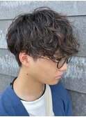 メンズマッシュツーブロックシャドウパーマニュアンスパーマ眉毛