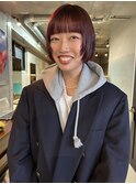 暖色ボブ_顔まわりレイヤー_顔まわりカット_レイヤーボブ