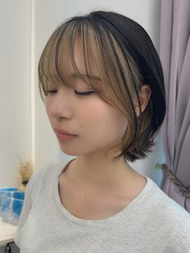 グーフィートーキョー 銀座(Goofy Tokyo) Goofy銀座/フェイスフレーミング/黒金/ボブ/インナーカラー