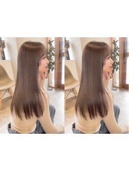 【カラーと同時施術OK】ずっと触っていたくなる憧れの艶々ストレート！扱いやすく毎朝のセット時間が激減◎