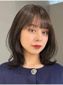 のあグレージュカラー 透明感カラー ケアブリーチ