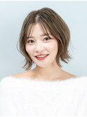 赤みオフ◎柔らかオリーブベージュのくびれショートボブ北区赤羽