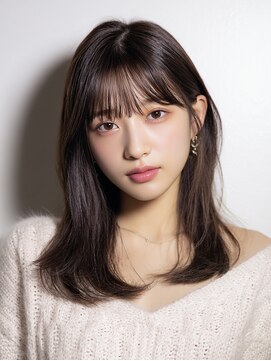リンク(Link Hair&Spa) ミディアムレイヤー/ココアベージュ/顔まわりカット/小顔カット