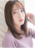 自然なCカール縮毛矯正/髪質改善/小顔ミディアムレイヤーカット
