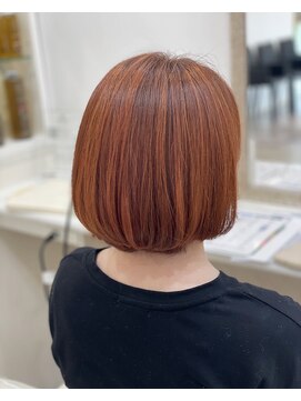 ルシード スタイル リコット(Lucido Style Ricotto) 王道丸みショートオレンジカラーブリーチカラー髪質改善小顔ヘア