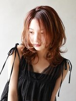 ザビー(THE B)&nbsp;本八幡×ミディアムレイヤー×オレンジブラウン