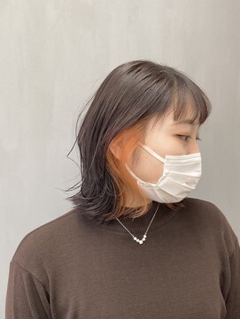 トップヘアー 中庄店(TOP HAIR fuapua) インナーカラー.クリアピンクオレンジ『Nao』