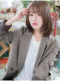 ショコラピンクワンカールミディアムボブc4上尾20代30代40代!