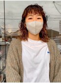 前髪くるくるパーマ