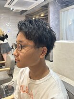 エルバイラビス 大宮(elu by lovis)&nbsp;【SYUYA】かきあげヘア/刈り上げ/メンズヘア/アッシュブラック/