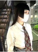 前髪/姫カット/黒髪ブラック/ロング/