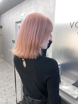 天神美容室 ブリーチ×ピンクカラー×ミディアム