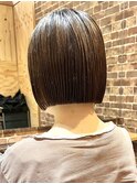 前下がりボブ 切りっぱなしボブ ショートボブ 縮毛矯正 髪質改善