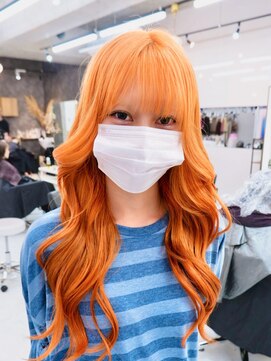 リル 溝の口(LiL) オレンジカラー/溝の口/ブリーチ/ダブルカラー/レイヤーカット