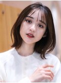 ミディアム ボブルフ 小顔 ネビージュ レイヤー ワンレン