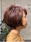 大人かわいいショート/40代50代60代70代/ブラウン