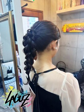 ラグズ 茅ヶ崎(LAGUZ) 【ヘアセット】ミドルポニー編みおろし /茅ヶ崎/ヘアセット