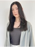 レイヤーカット/アッシュブラック/小顔カット