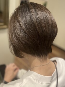 30代40代50代ひし形ショート前髪なしショートレイヤーブラウン