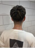 刈り上げセンターパート/サーフカール/波巻きツイストスパイラル