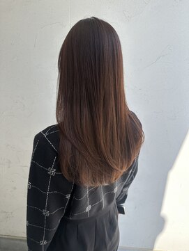 ジュエ ヘアー デザイン(Jue hair design) 春の艶髪ブラウン/ロングレイヤーカット/ナチュラル/知立