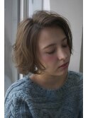 斜めバング大人可愛いメルティカラー