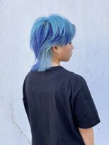 ノブレス(NOBLESSE)&nbsp;ウルフカット/水色デザインカラー/nagata