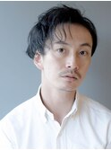 ツーブロック耳掛けスパイラルパーマ風マッシュメンズヘア恵比寿